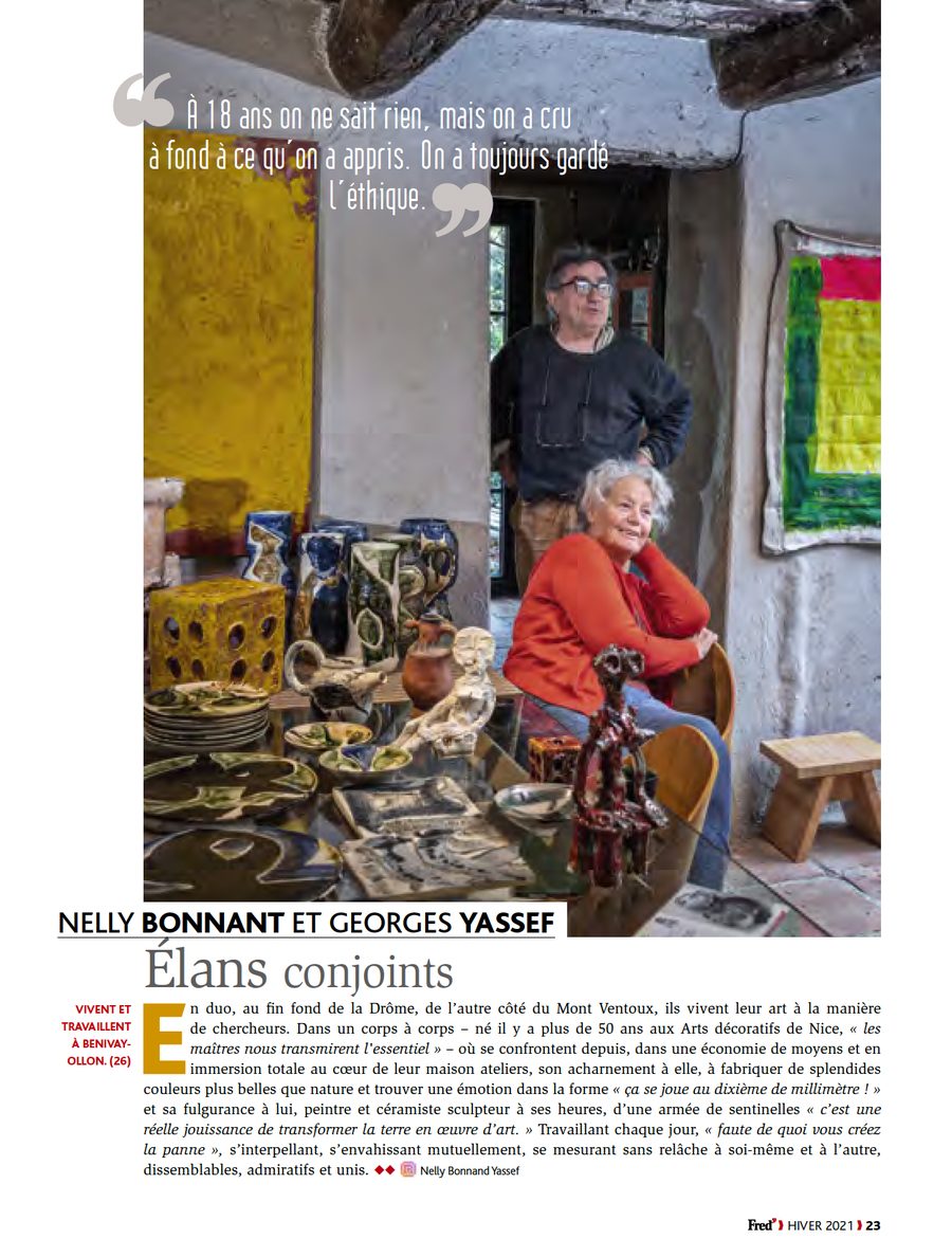 Article du magazine FRED n°8, hiver 2021, Nelly Bonnand et Georges Yassef