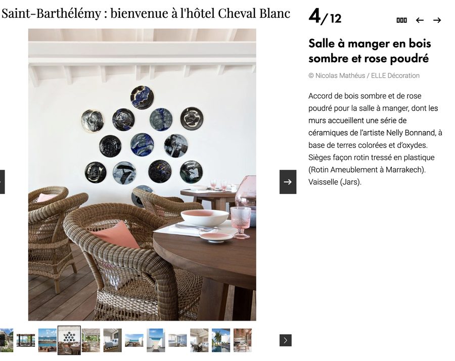 Article ELLE Décoration sur l'Hôtel Cheval Blanc, Saint-Barthélemy